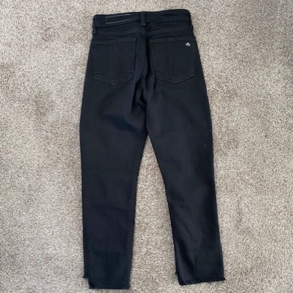 RAG and BONE Nina High-Rise Ankle Cigarette Jeans Pants Black Coal Sz 25 - Picture 6 of 13